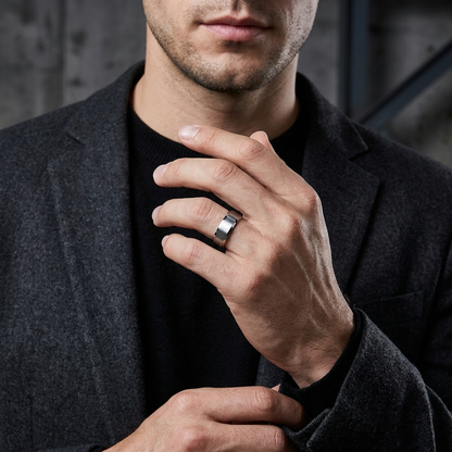 Tungsten Silver Brushed Wedding Band