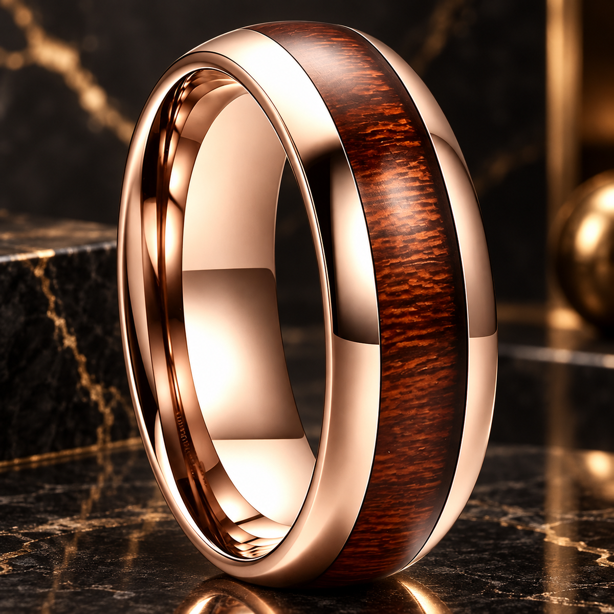 Tungsten Wood Wedding Ring 