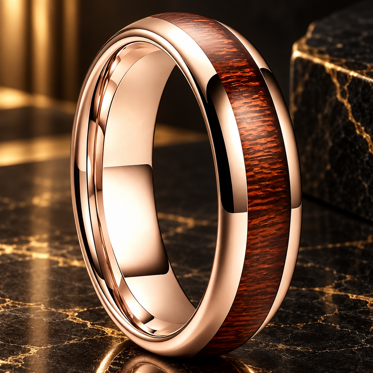 Tungsten Wood Wedding Ring
