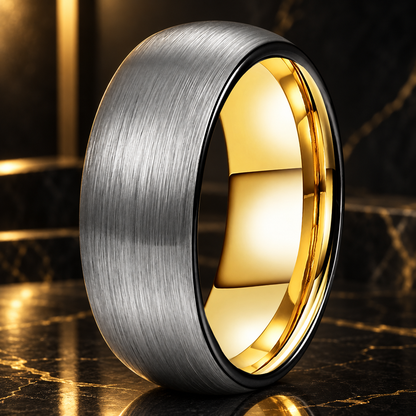Two-Tone Tungsten Carbide Wedding Band