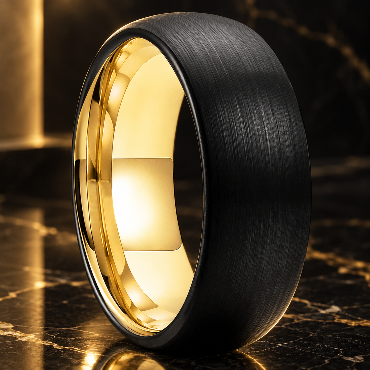 Two-Tone Tungsten Carbide Wedding Band