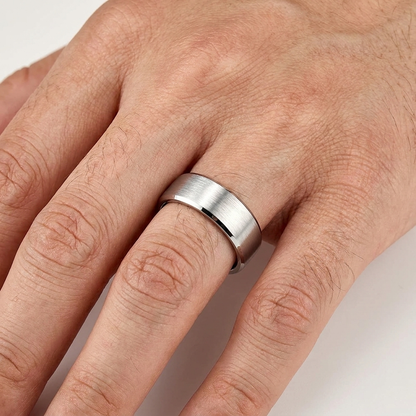 White Gold Tungsten Wedding Band