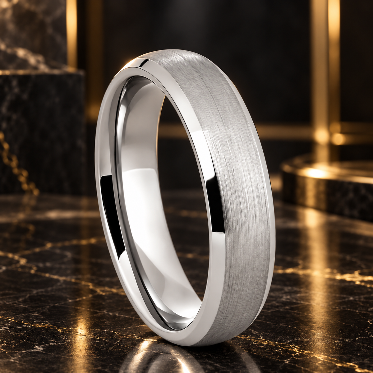 White Gold Tungsten Wedding Band