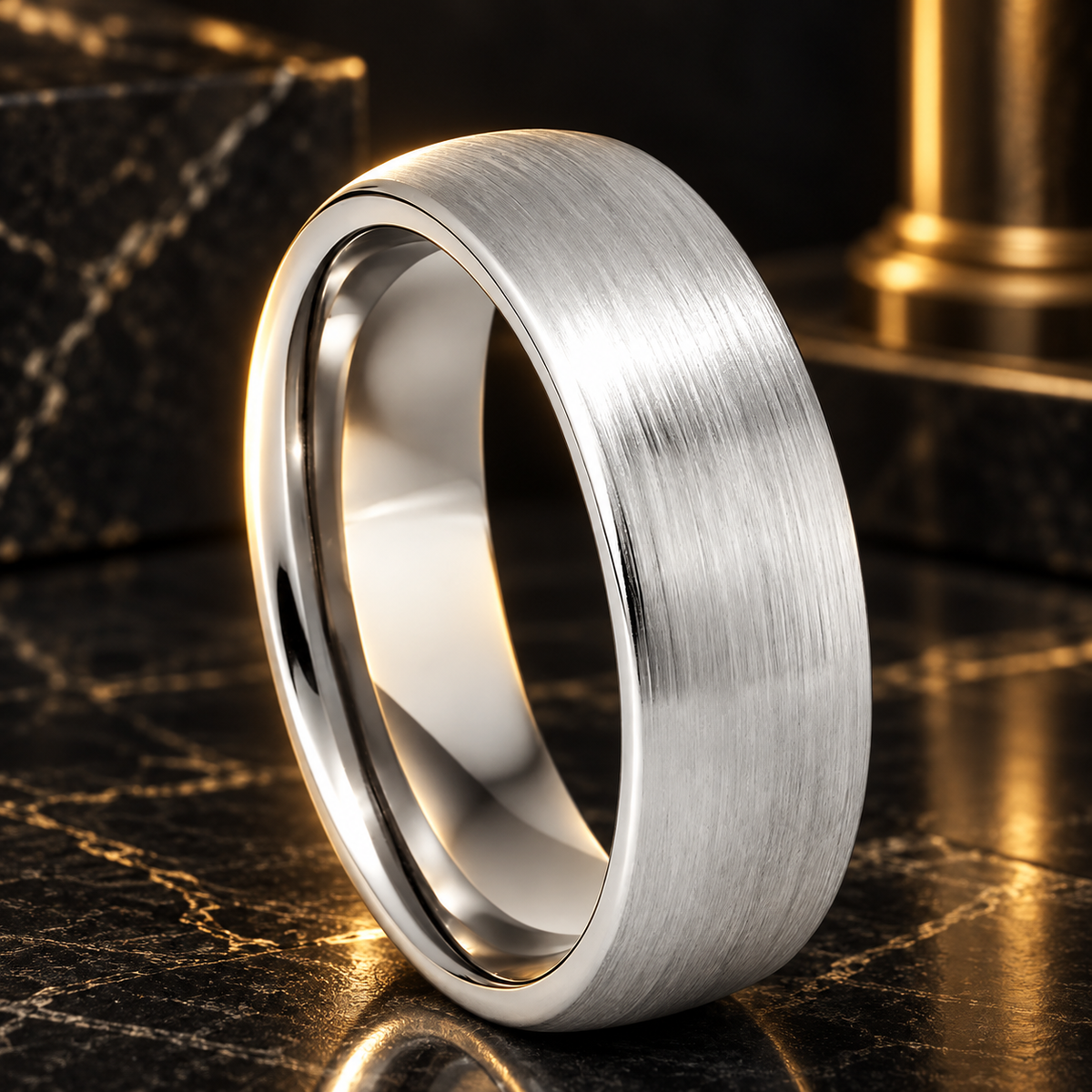 White Gold Tungsten Wedding Band