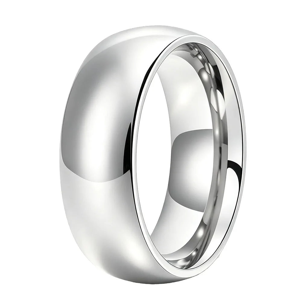 White Polished Tungsten Carbide Ring