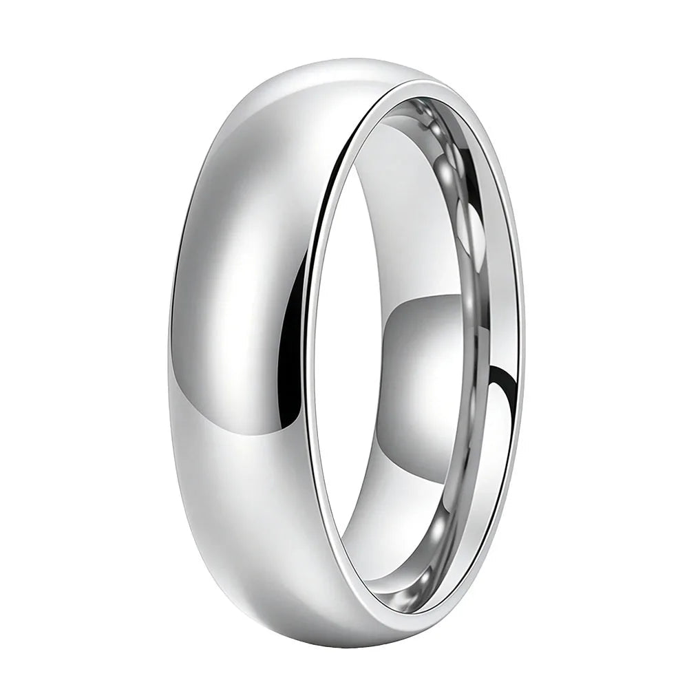 White Polished Tungsten Carbide Ring