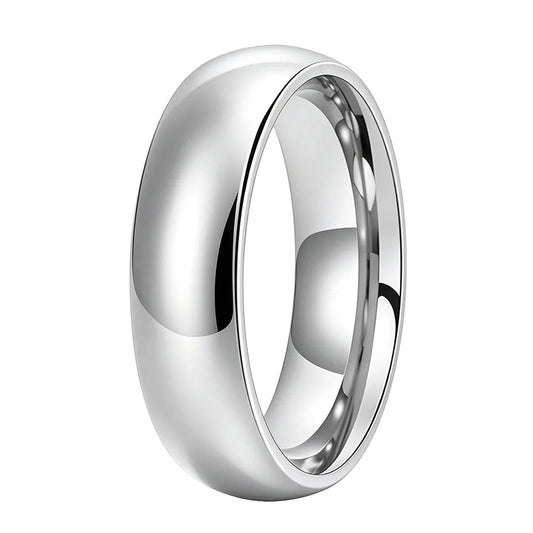 White Polished Tungsten Carbide Ring