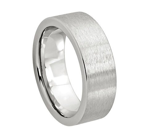Cobalt Ring Satin Finish Pipe Cut Band-8mm