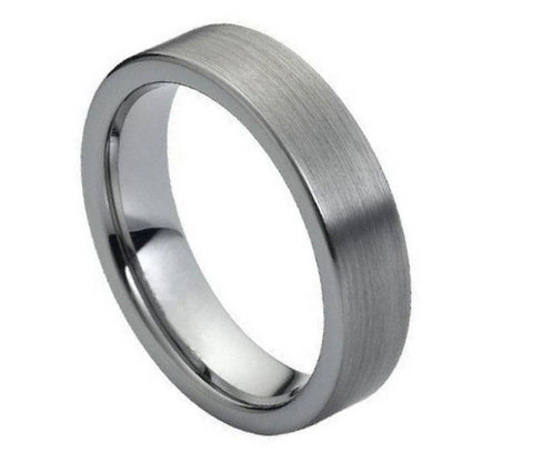 Tungsten Ring Modern Brushed Finish-6mm