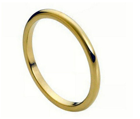 Tungsten Ring 18K Gold Plated-2mm