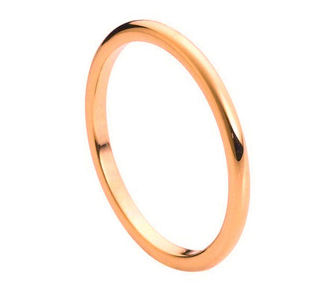 Tungsten Ring 18K Rose Gold Plated-2mm