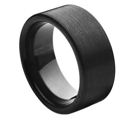 Black Tungsten Ring with Satin Finish-8mm